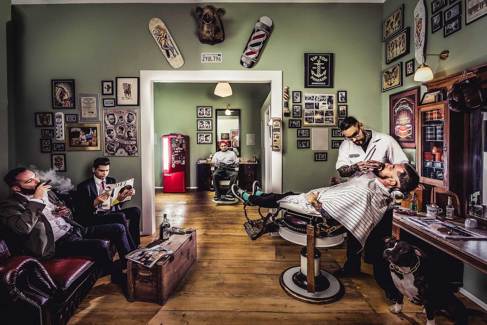 Barber at work